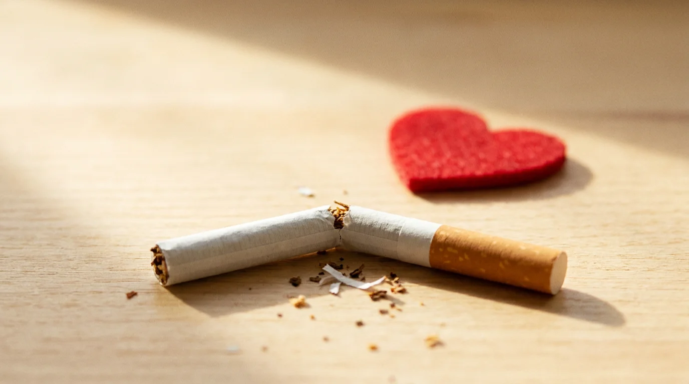 Tabac et maladies du cœur : comprendre les risques et agir 2 Cigarette brisée symbolisant l'arrêt du tabac pour protéger la santé cardiaque