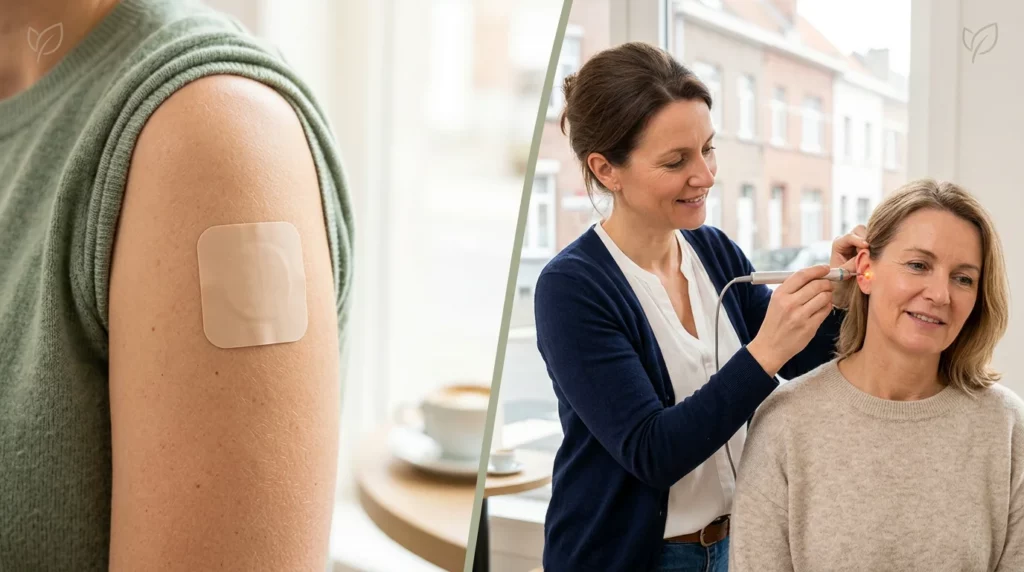 Comparaison visuelle entre patch nicotine et méthode laser pour arrêter de fumer