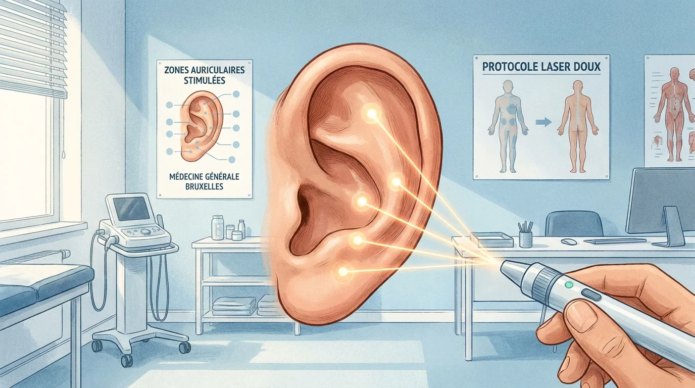 Points auriculaires stimulés par photobiomodulation laser pour le sevrage tabagique