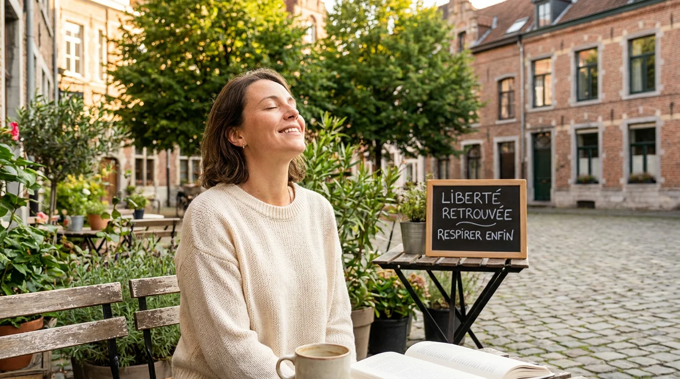Traitement laser pour arrêter la cigarette : guide complet 2 Personne souriante respirant librement après un sevrage tabagique réussi en Belgique