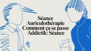 Le Blog Addictik | Conseils & Actualités sur l’Auriculothérapie Laser et le Sevrage Naturel 26 auriculotherapy session how it works addictik line art figures