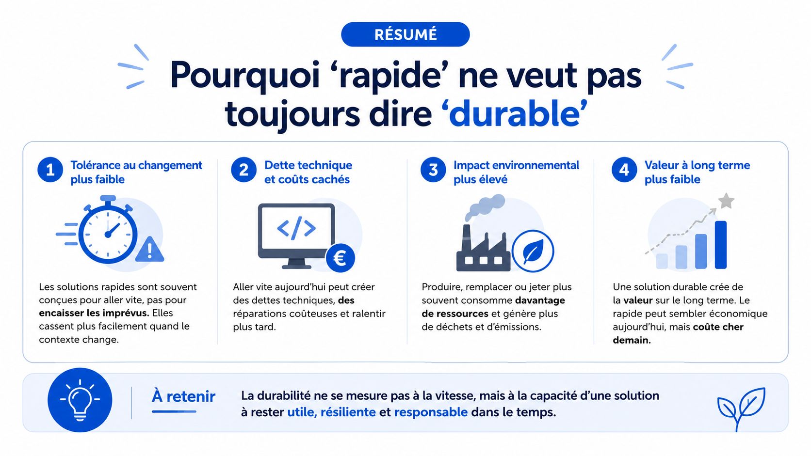 Est-ce que ça peut réduire rapidement les envies de fumer ? 3 Une infographie expliquant pourquoi la rapidité n'est pas toujours synonyme de durabilité dans les projets professionnels.