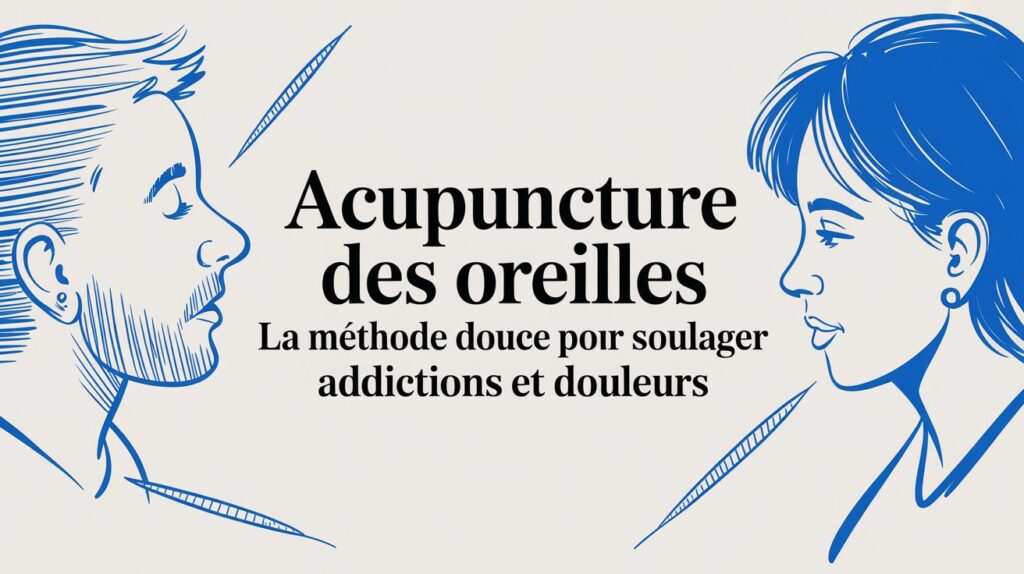 Acupuncture des oreilles pour soulager douleurs.