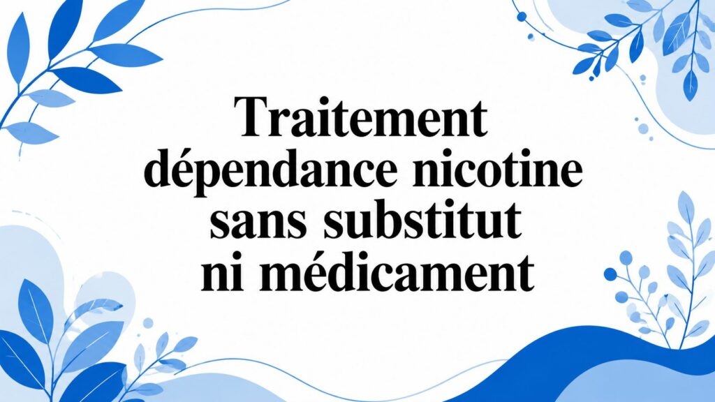 Traitement dépendance nicotine sans substitut ni médicament 4 nicotine addiction treatment without substitutes or medication nicotine treatment