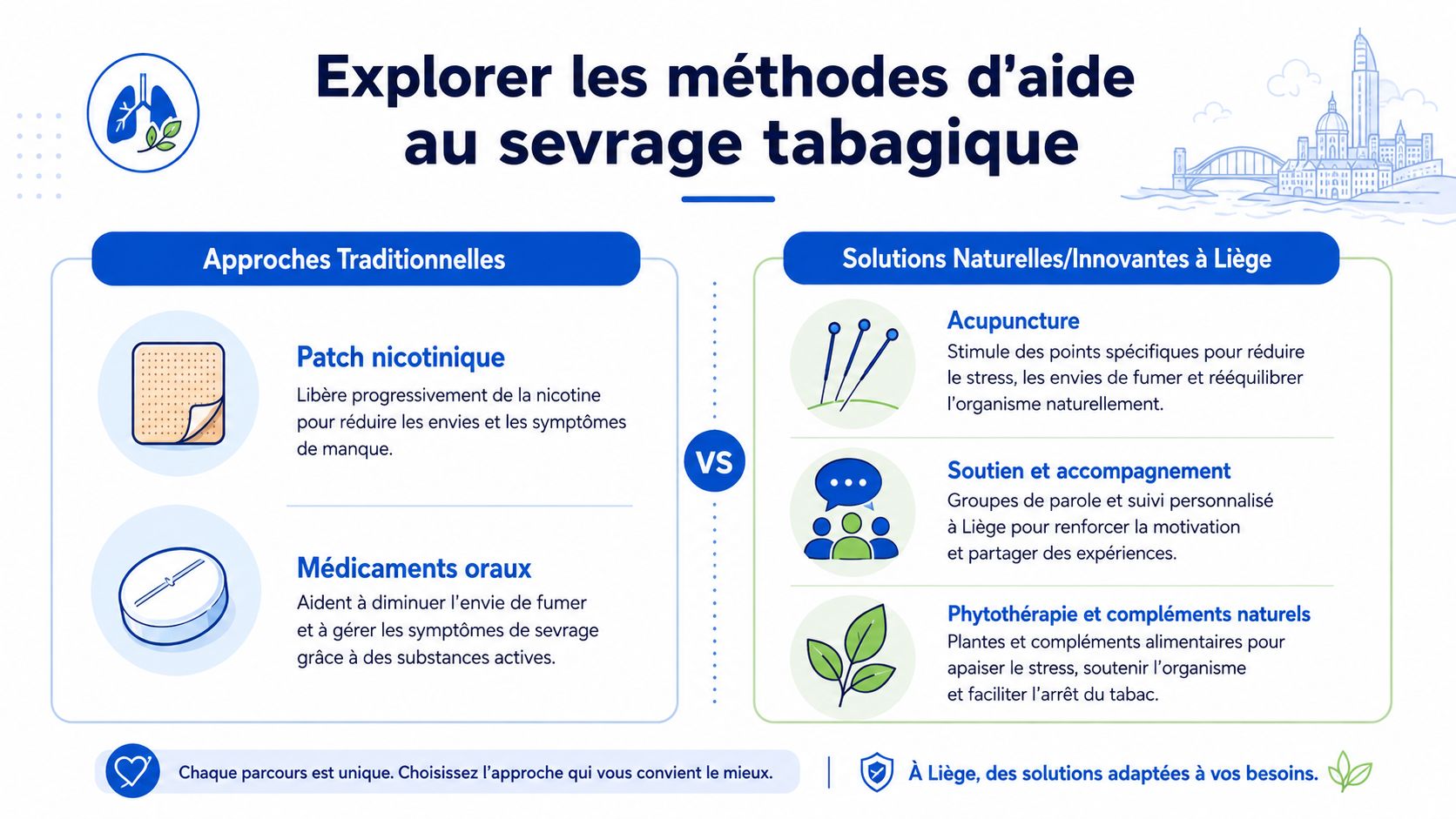 Comparaison entre les méthodes traditionnelles et les solutions innovantes pour arrêter de fumer à Liège.