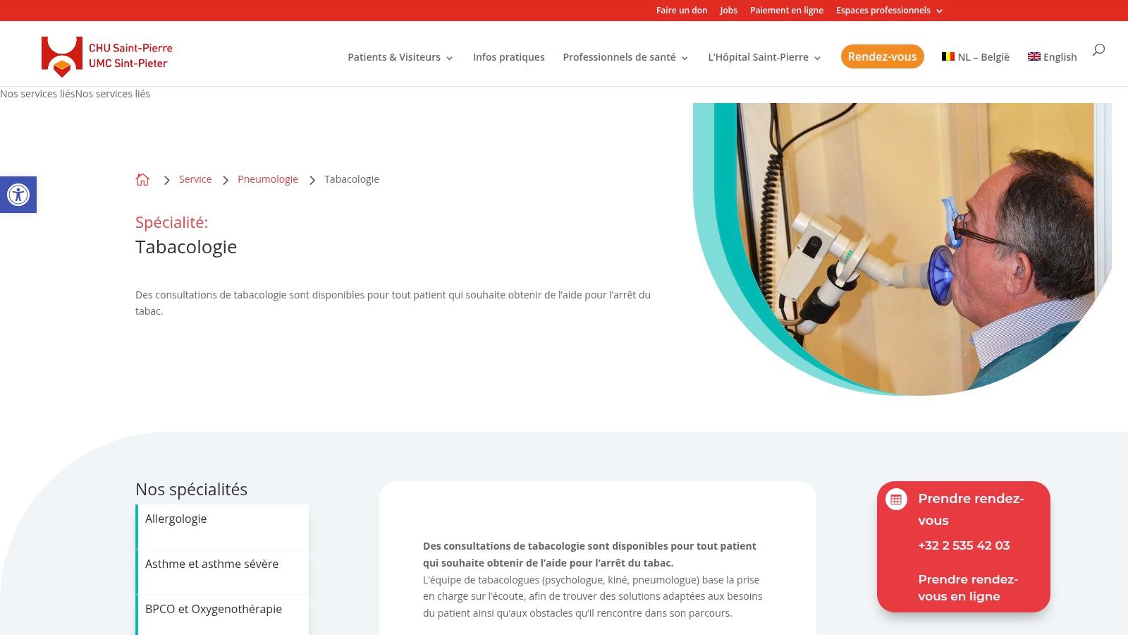 CHU Saint-Pierre : la clinique de tabacologie hospitalière