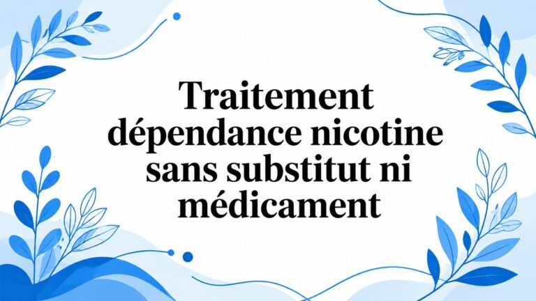 Traitement dépendance nicotine sans substitut ni médicament