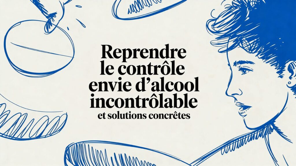 uncontrollable alcohol craving blue illustration