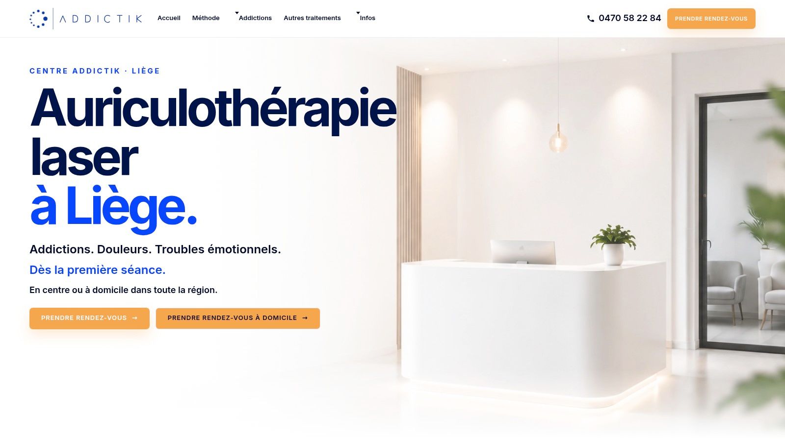 Centre Addictik officiel à Liège, auriculothérapie laser